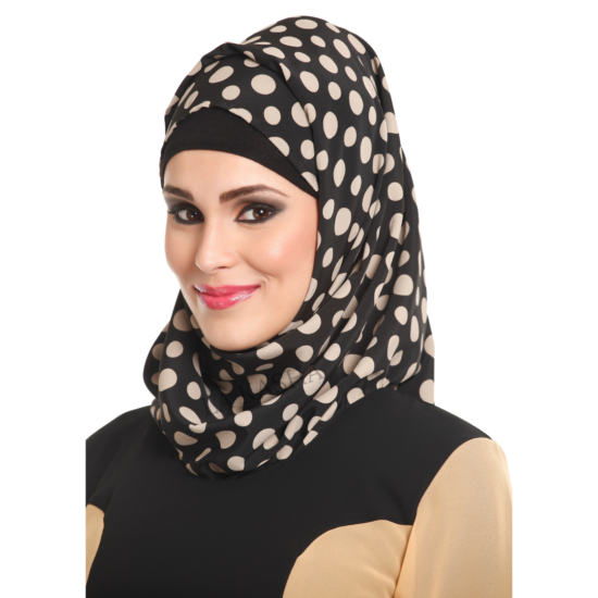 Polka Dot printed Hijab Scarf and Stole in Polyester print