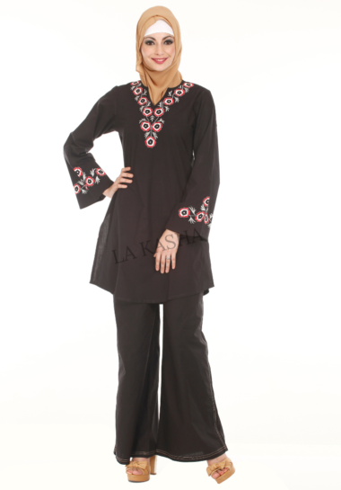 Poly Crepe Waist Gathered Button Highlight Tunic