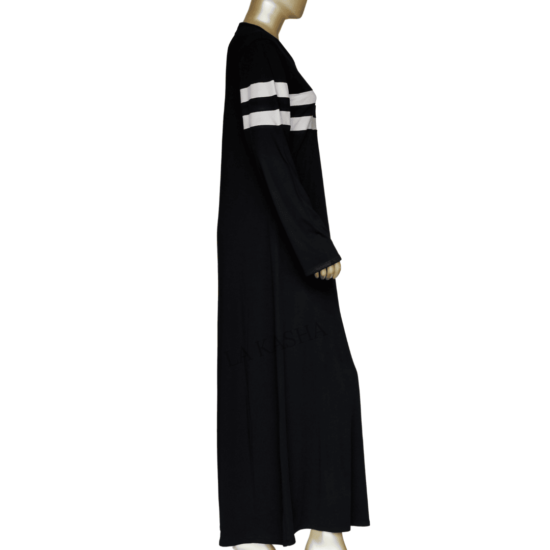 Abaya and hijab activewear for women with hooded comfort in 4-way stretchable poly knit with pockets