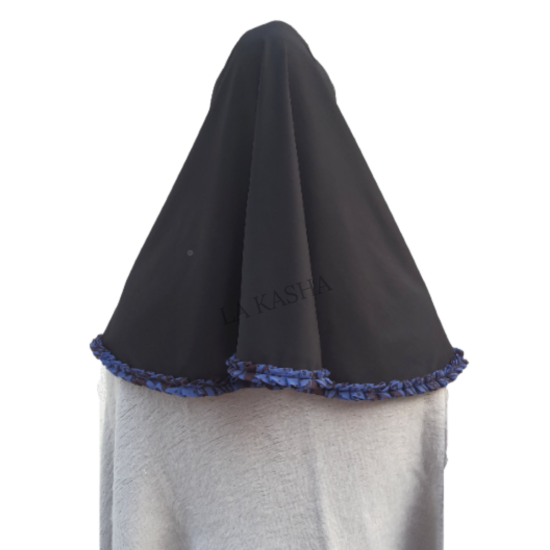 Al-Amira instant wear hijab in Poly knit 4 way spandex print & swirl highlight, free size.