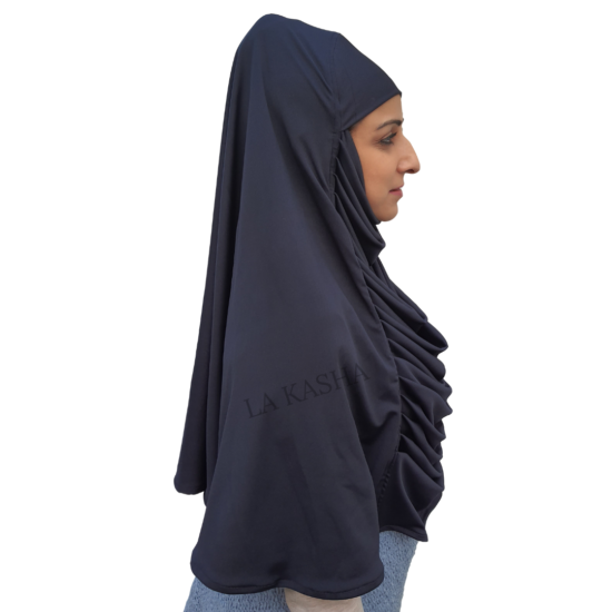 Al-Amira instant hijab in Poly knit, scrunched fall and free size.