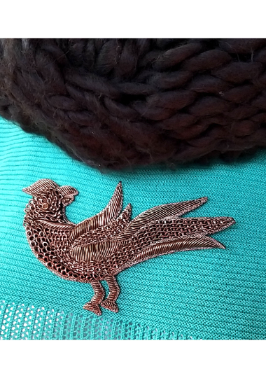 Hand embroidered peacock patches