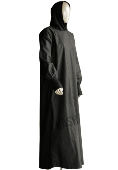 Abaya for women Un-stretchable denim with a free size poly knit hoodie