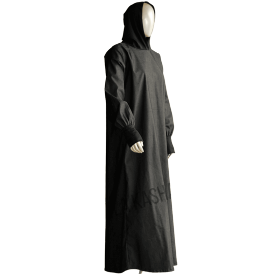 Abaya for women Un-stretchable denim with a free size poly knit hoodie