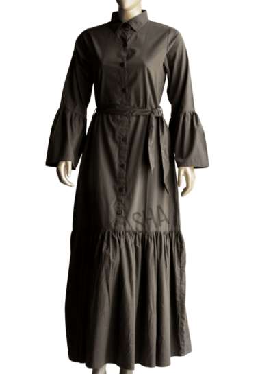 Abaya in light weight Twill, with belt.