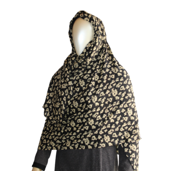 Printed hijab covering, size 36x76 inches in cotton blend