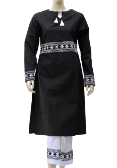 Cotton tunic/ kurti and pant set with embroidery