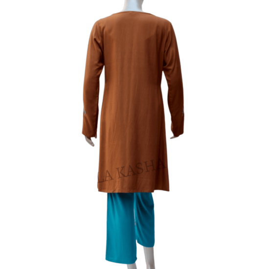 Kurti/ tunic and pant set with mirror work embroidery