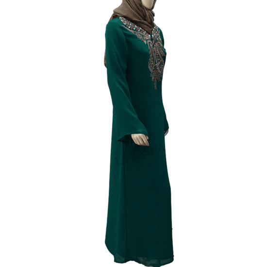 Abaya Poly Georgette bell sleeves embroidered