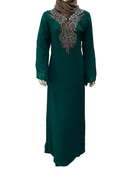Abaya Poly Georgette bell sleeves embroidered