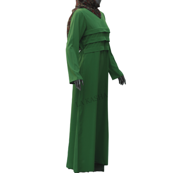 Poly Crepe layered front Abaya with belt