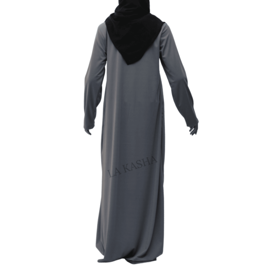 Abaya in Poly knit with pleated front.