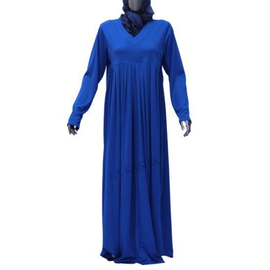 Abaya in Poly knit with pleated front.