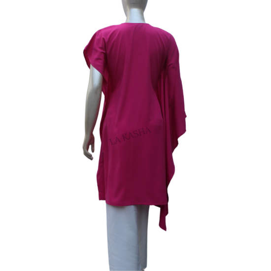 Kaftan tunic in crepe with vivid embroidery