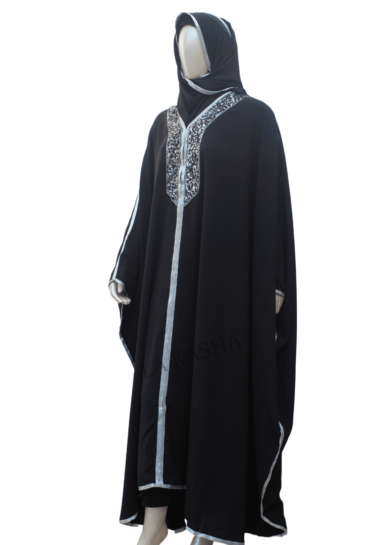 Abaya kaftan & hijab set Dubai style hand worked in georgette