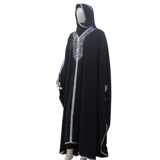 Abaya kaftan & hijab set Dubai style hand worked in georgette