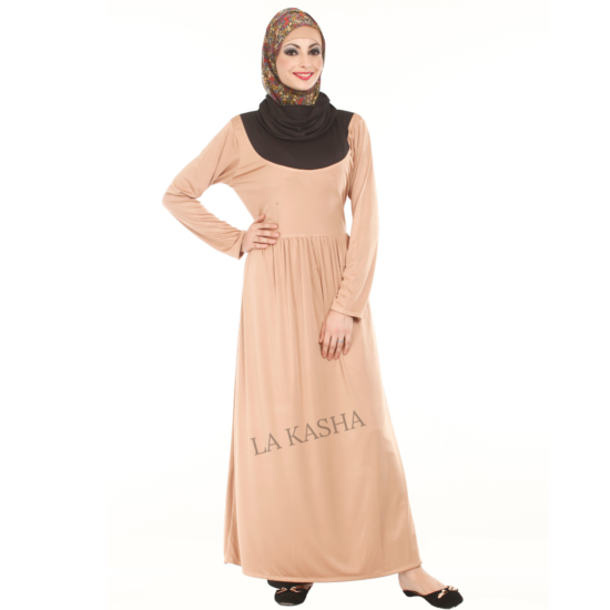 Abaya in poly knit stretch fabric, athleisure.