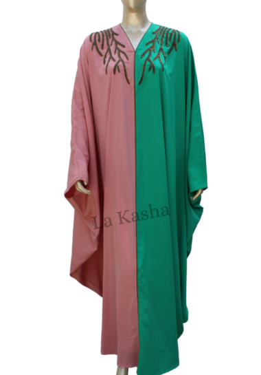 Kaftan abaya for women in colour block and antique handwork