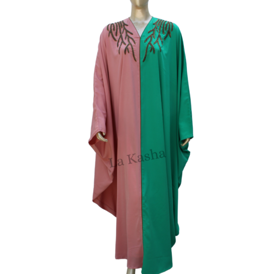 Kaftan abaya for women in colour block and antique handwork