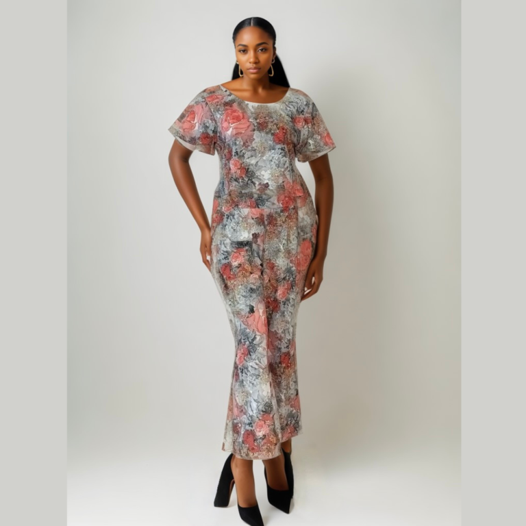 Women's Digital Print Co-ord Set in Banana Crepe