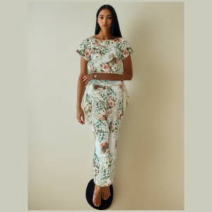 Women's Banana Crepe Co-ord Set in Digital Print