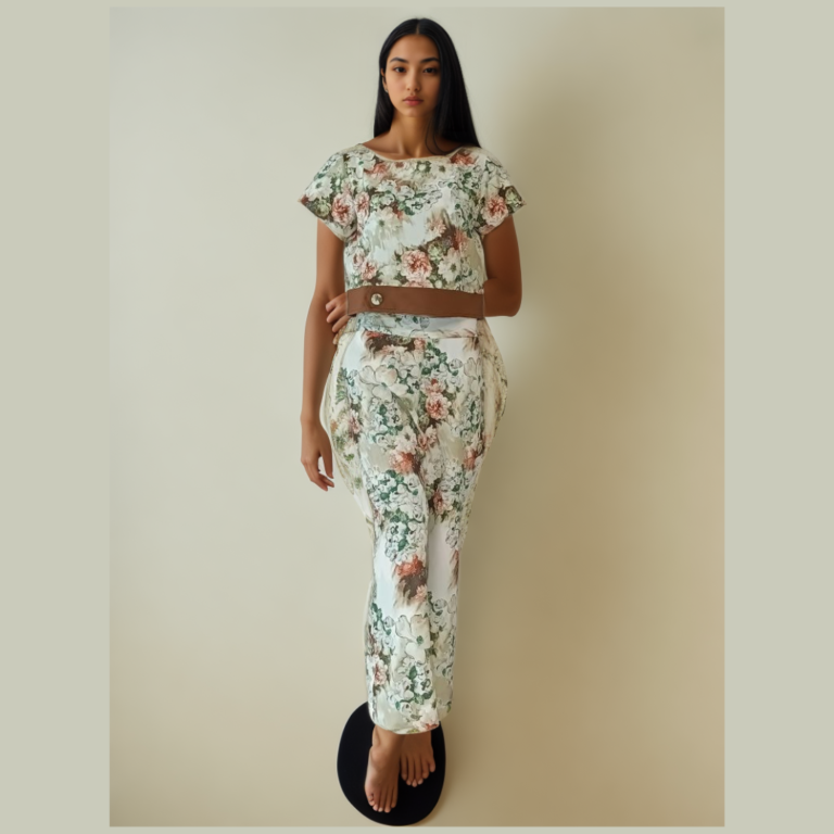 Women's Banana Crepe Co-ord Set in Digital Print
