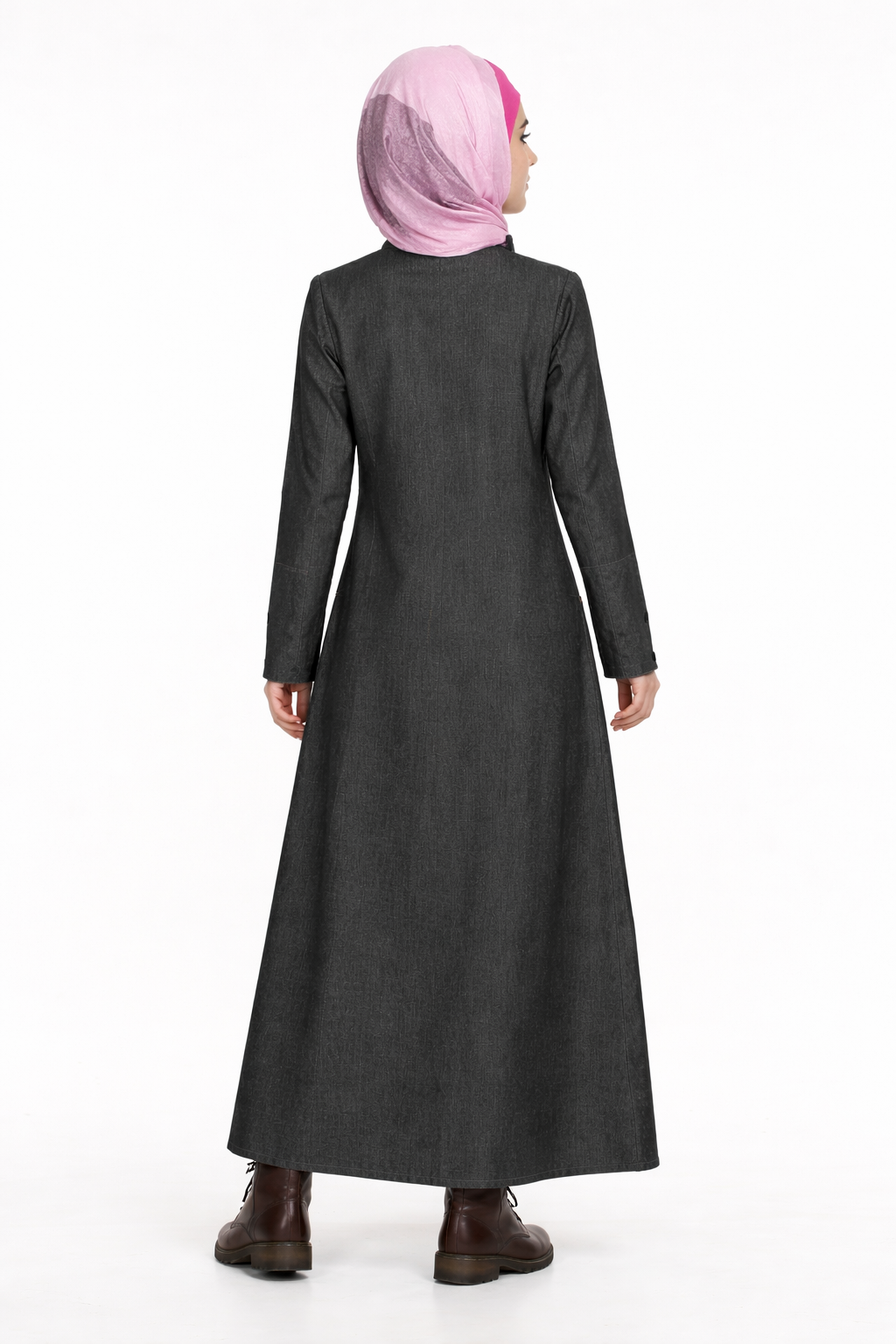 Stylish Denim Abaya for Women – Modest Denim Dress with Pockets - Image 3