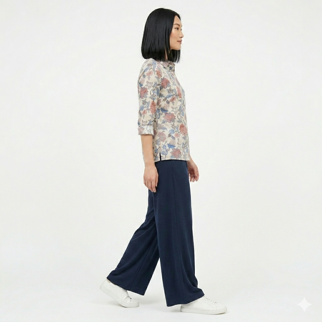Women’s Matte Satin Printed Shirt – Elegant Workwear - Image 3