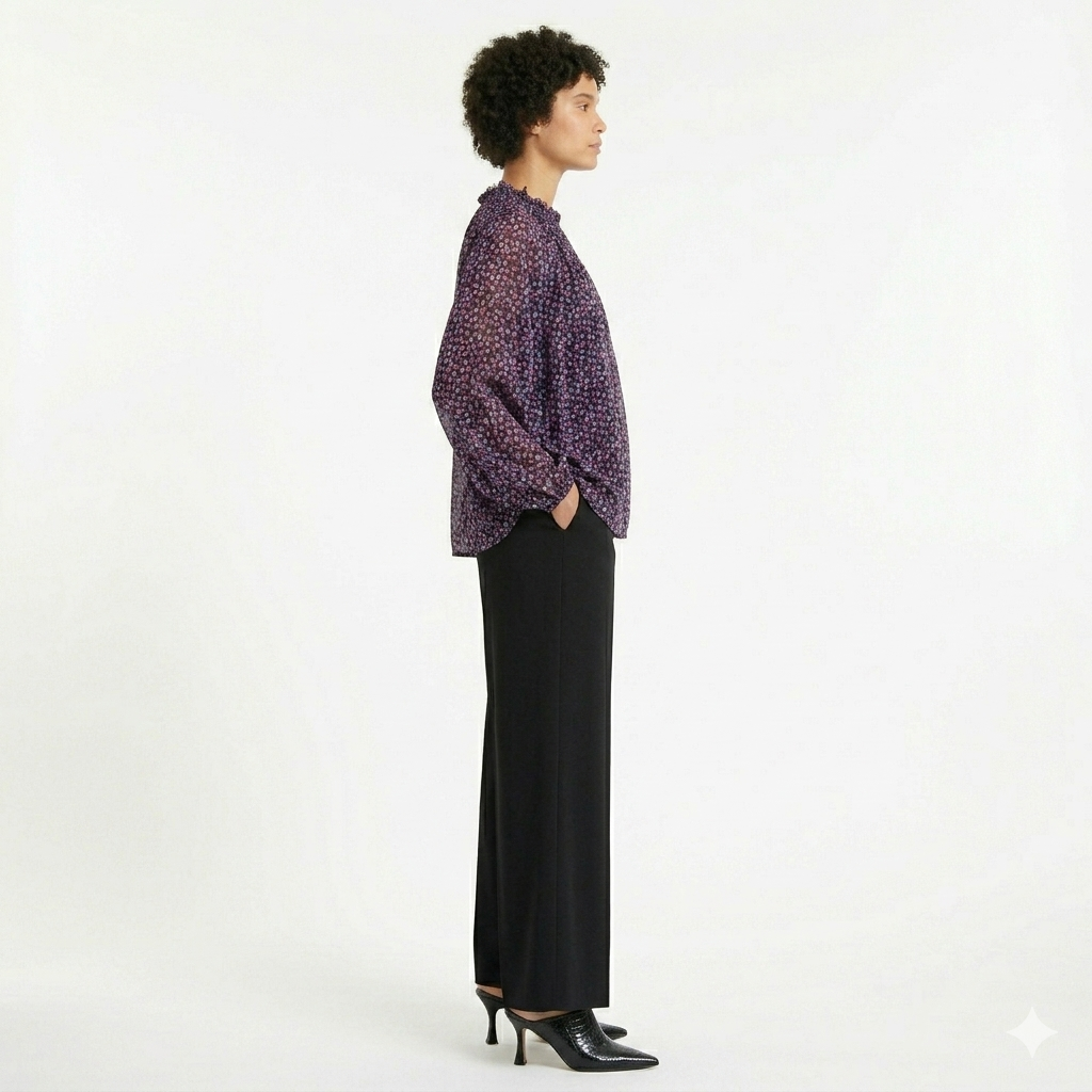 Women’s Chiffon Ditsy Print Top – Elegant Blouse - Image 3