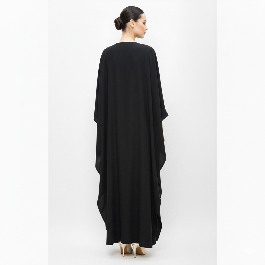 Dubai-Style Kaftan Abaya for Women with Zari Embroidery - Image 4