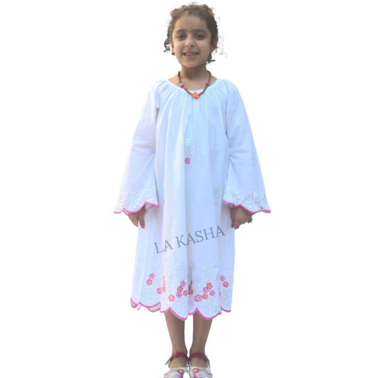 Girls dress Kids clothing Cotton dress for girls Comfortable kids wear Summer dress for girls Spring dress for kids Flare sleeve dress Embroidered dress Scalloped hem dress Casual dress for girls Pull-over dress Soft fabric kids wear Easy care kids clothing Little girls outfit Handmade embroidery dress Lightweight kids dress Breathable kids clothing Cute girls dress Everyday kids dress Stylish kids wear