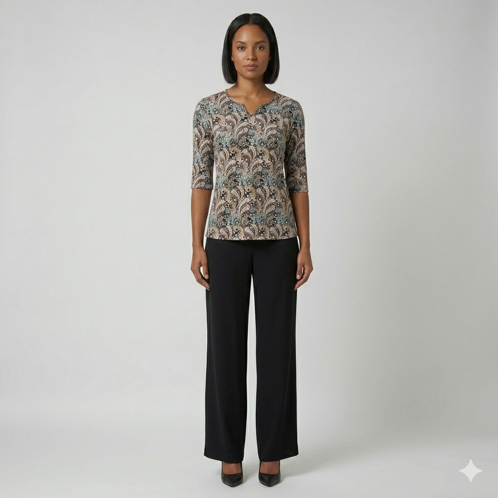 Women’s Printed Rayon Top – Soft Breathable Fashion Blouse