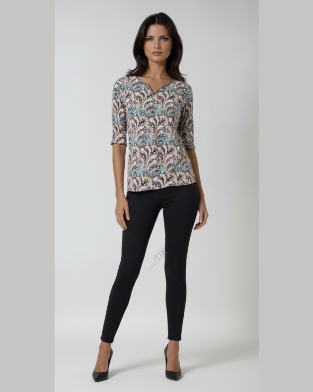 Women’s Printed Rayon Top – Soft Breathable Fashion Blouse