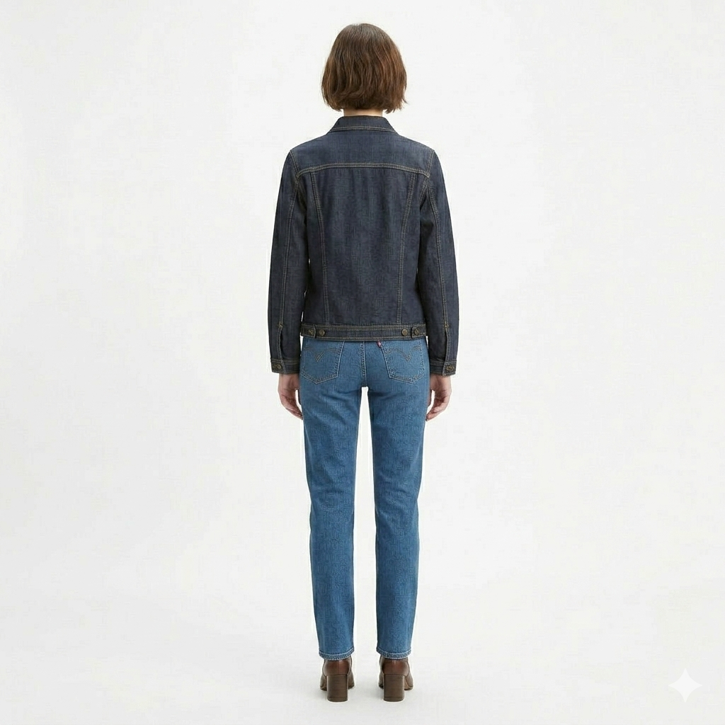 Denim lightweight jacket for women with buttons - Image 3