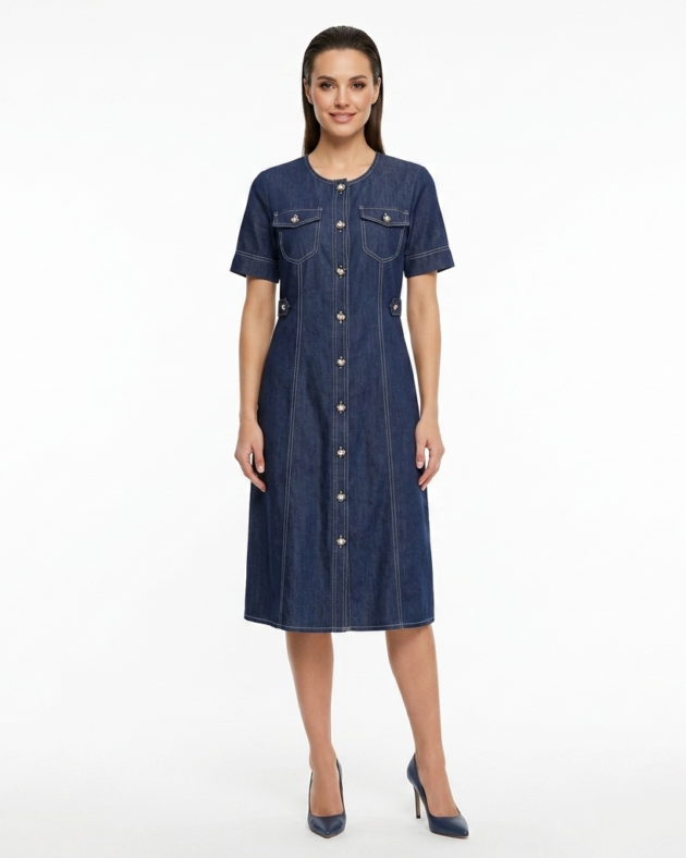 denim mother of the bride dresses Tamara Denim Dress Retrofete
