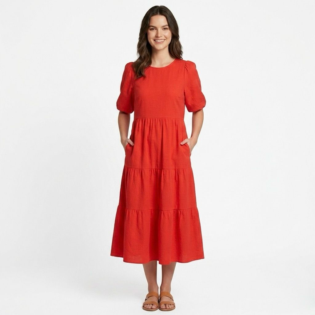Women's Pure Cotton Summer Maxi Dress Comfortable Sundress