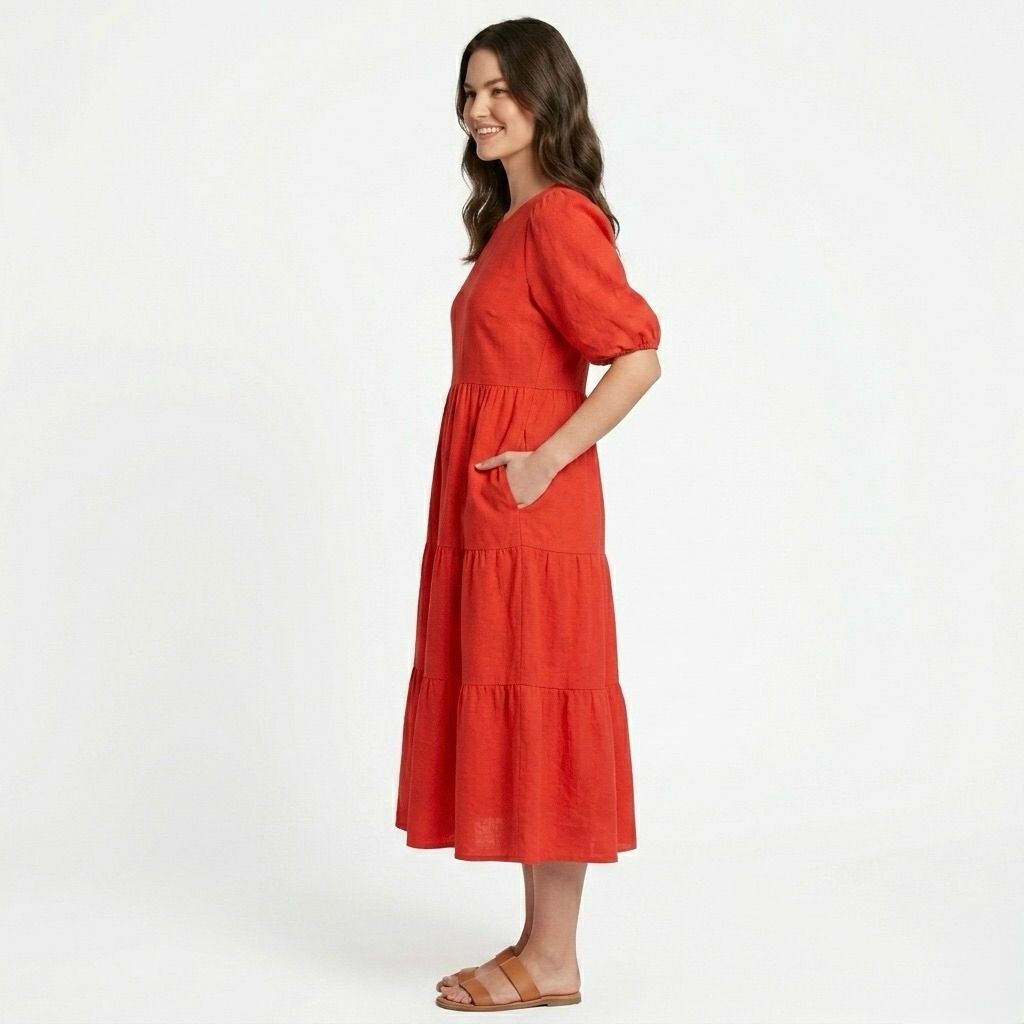 Women's Pure Cotton Summer Maxi Dress Comfortable Sundress - Image 2