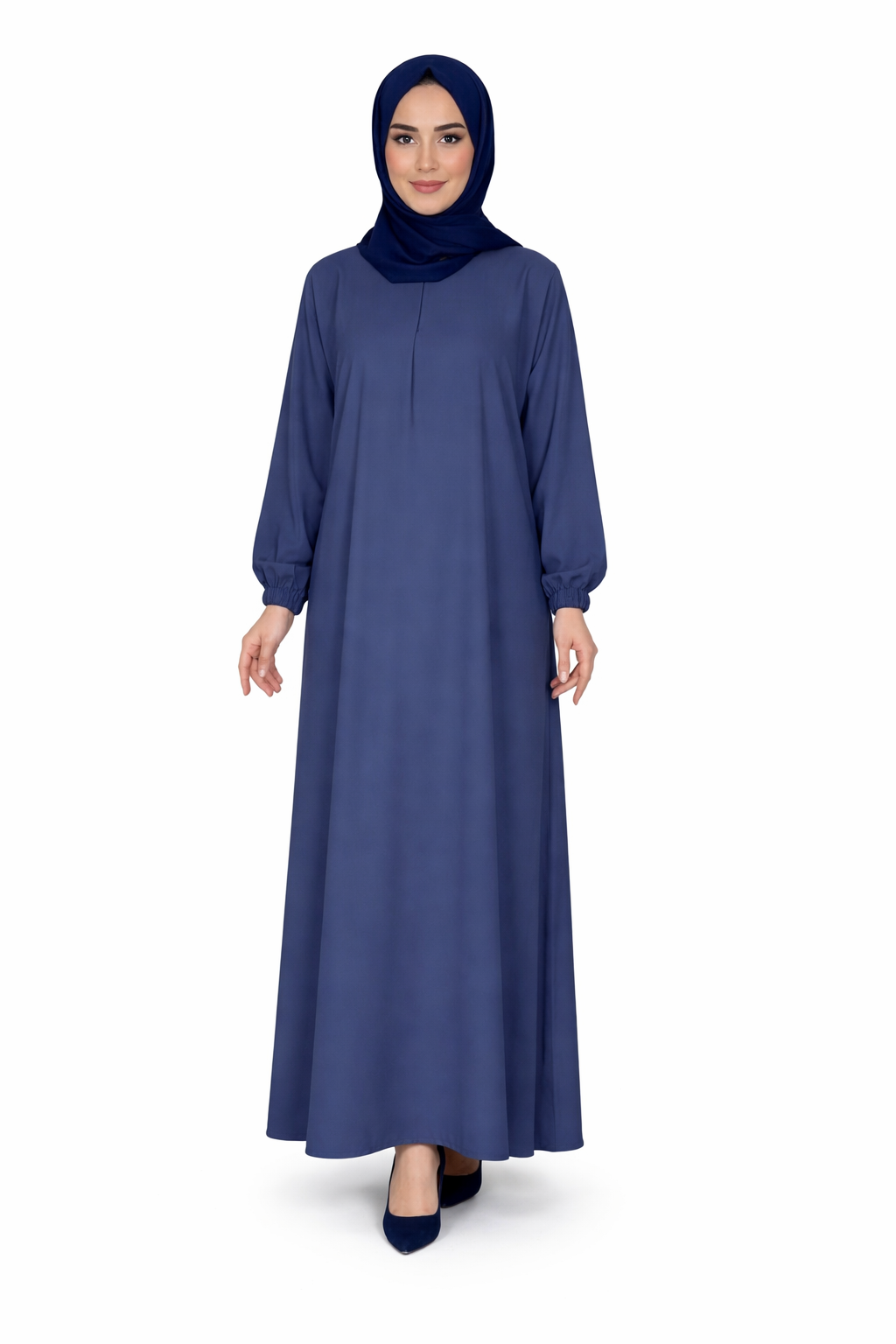 Glazed Cotton Abaya with Pockets – Modest Maxi Dress for Prayer