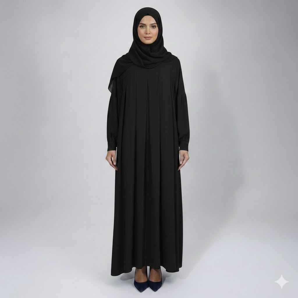Premium Glazed Cotton Maxi Dress – Modest Abaya with Pockets - Image 5