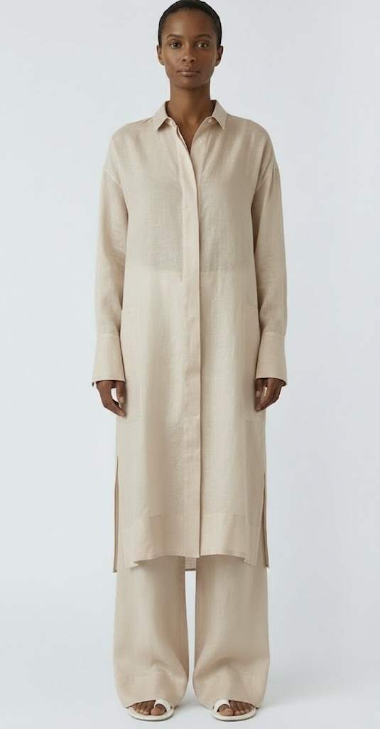 Women's 2-Piece Oversized Cotton Tunic and Wide Leg Pant Set - Image 4