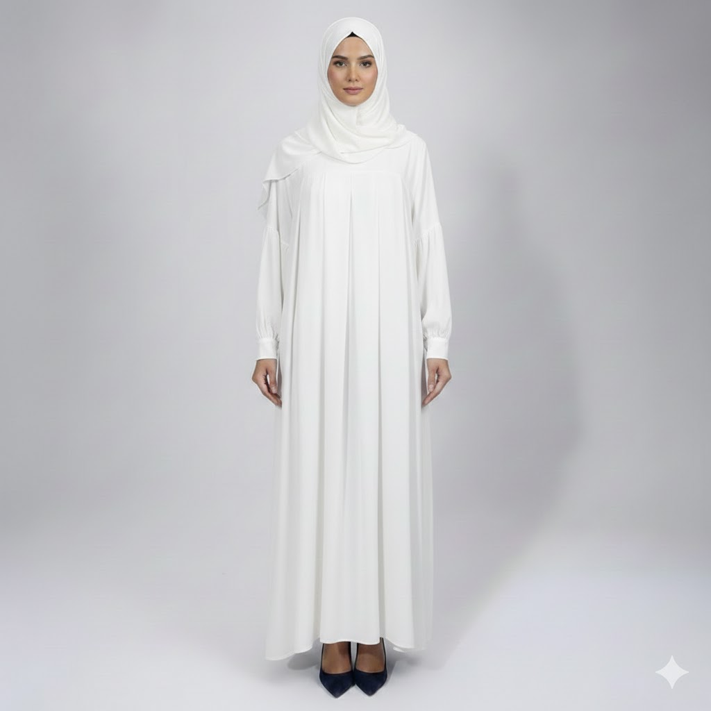 Premium Glazed Cotton Maxi Dress – Modest Abaya with Pockets - Image 4