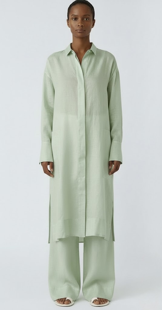 Women's 2-Piece Oversized Cotton Tunic and Wide Leg Pant Set - Image 5