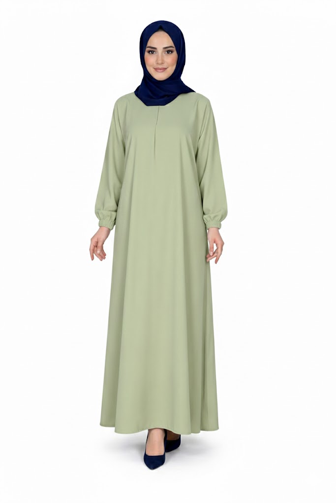Glazed Cotton Abaya with Pockets – Modest Maxi Dress for Prayer - Image 4