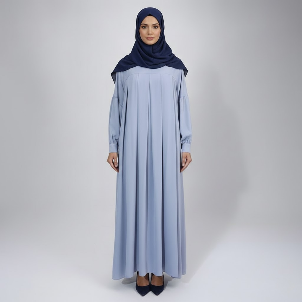 Premium Glazed Cotton Maxi Dress – Modest Abaya with Pockets