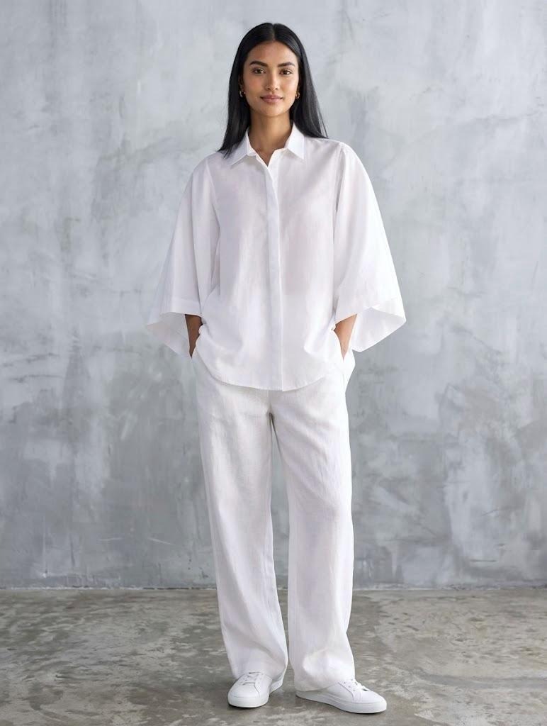 Pure Cotton Drop Shoulder Shirt for Women